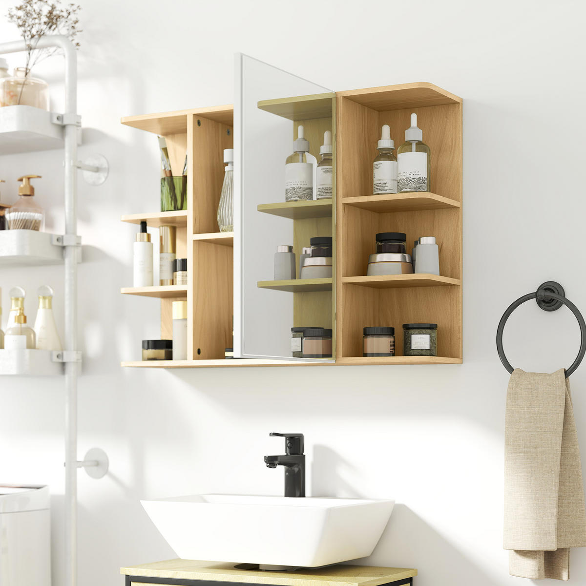 SPIEGELSCHRANK Naturfarben - Naturfarben, Holz (80/59/20cm)