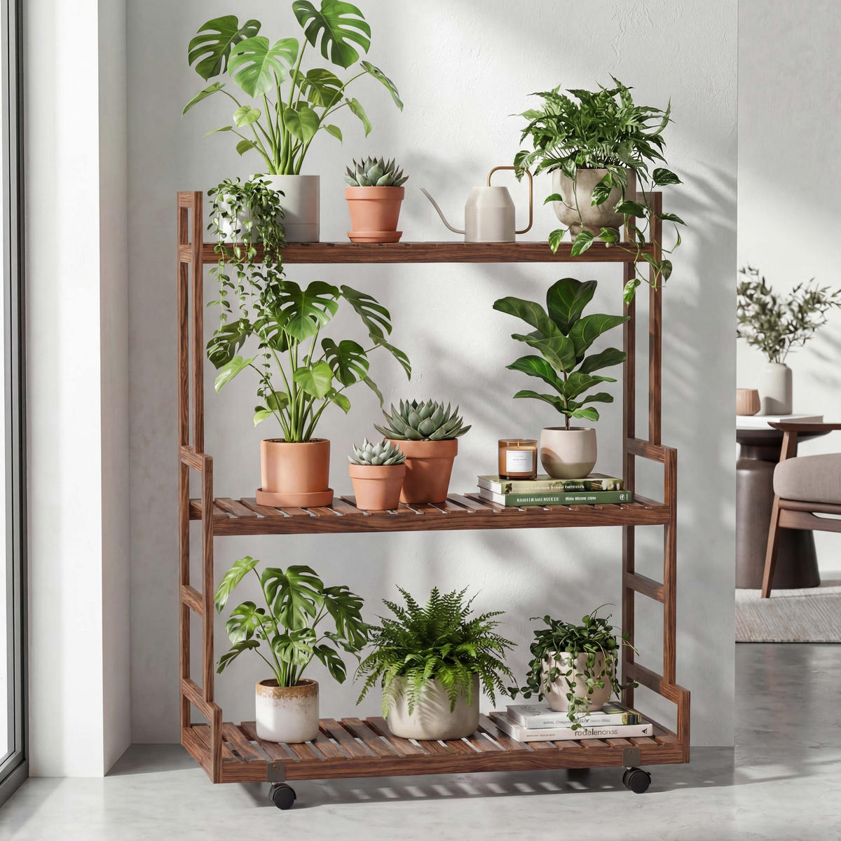 PFLANZENREGAL Braun - Braun, Holz (90/105/38cm) - MCW