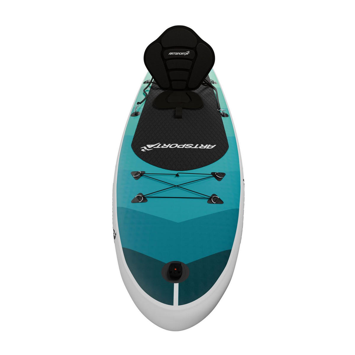 STAND UP Paddle Board Blue Wave aufblasbar mit Kajak-Set - Grün, Kunststoff (320/77/15cm) - Artsport