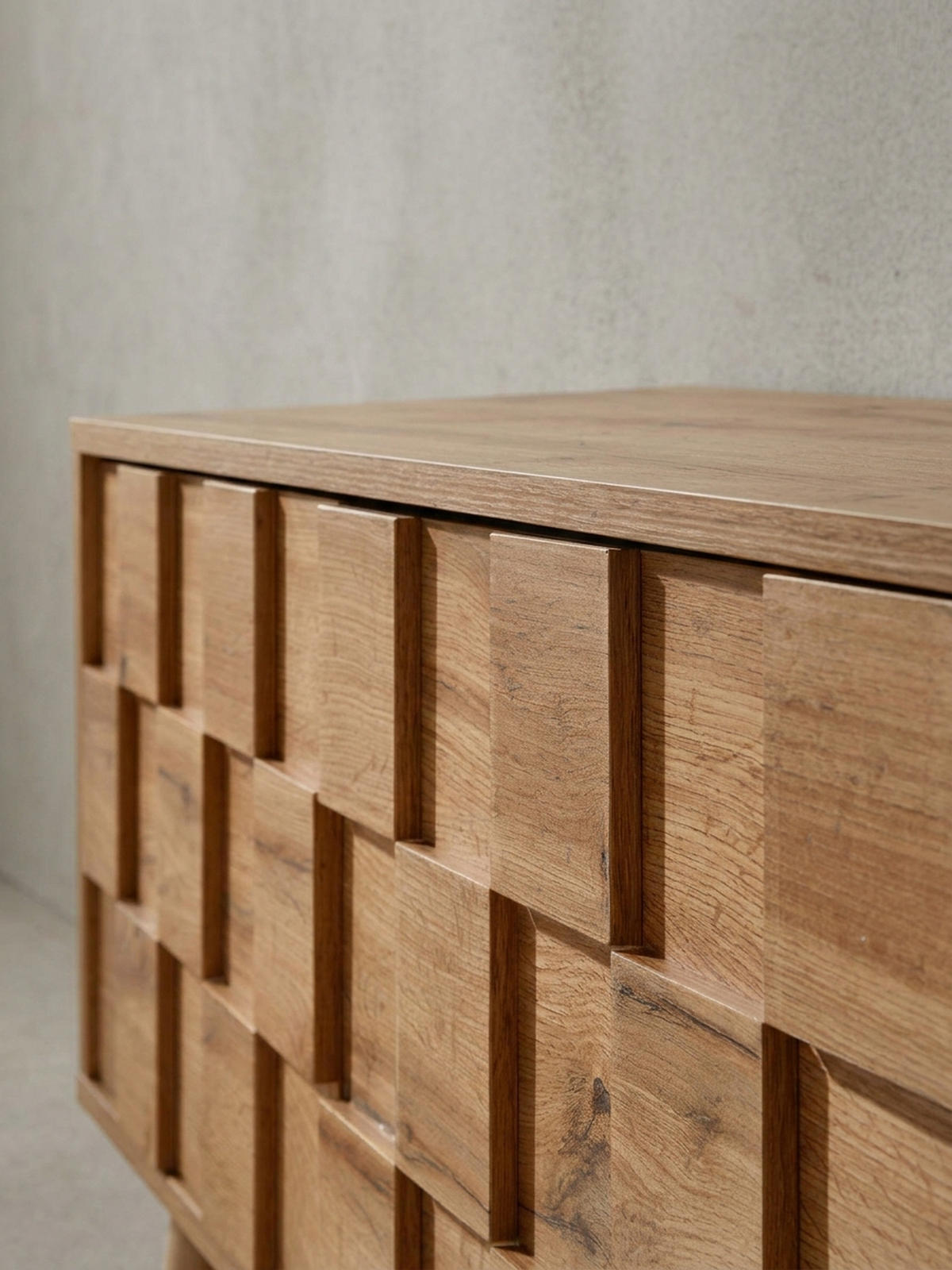 LOWBOARD Eiche-Dekor Modern Stil für 70-Zoll Fernseher - Braun, Eichenholz/Holz (160/51/40cm) - KADIMA DESIGN