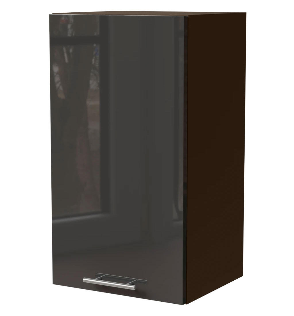 KÜCHENHÄNGESCHRANK Essen W2/40 Graphit Hochglanz / Lava Matt 40 / 32,5 / 72cm - Dunkelgrau/Graphitfarben, Holz/Holzwerkstoff (40/72/32.5cm) - Feldmann-Wohnen