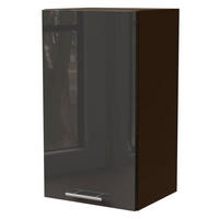 KÜCHENHÄNGESCHRANK Essen W2/40 Graphit Hochglanz / Lava Matt 40 / 32,5 / 72cm - Dunkelgrau/Graphitfarben, Holz/Holzwerkstoff (40/72/32.5cm) - Feldmann-Wohnen