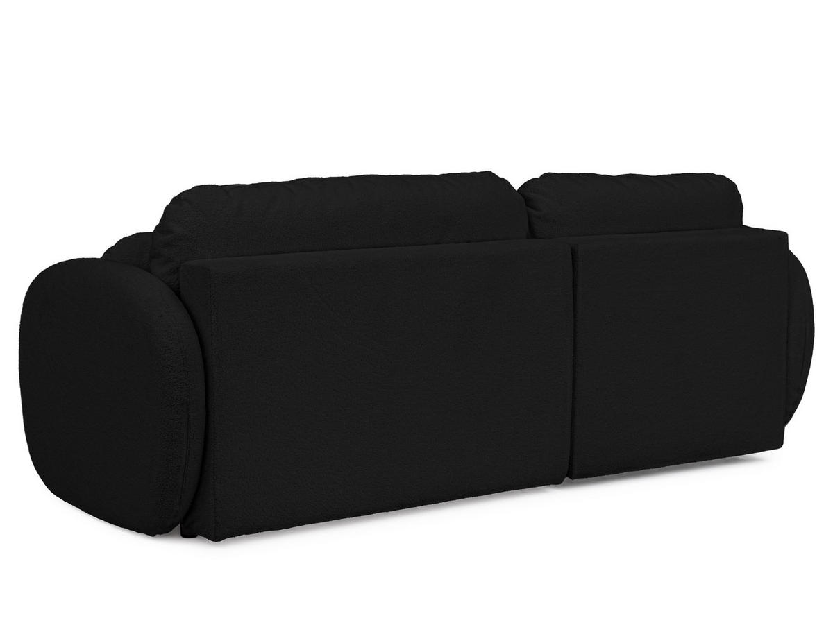 ECKSOFA Candy mit Schlaffunktion Schwarz Bouclé-Stoff - Ottomane links - Schwarz, Holz/Kunststoff (230/146cm) - S-Style Möbel