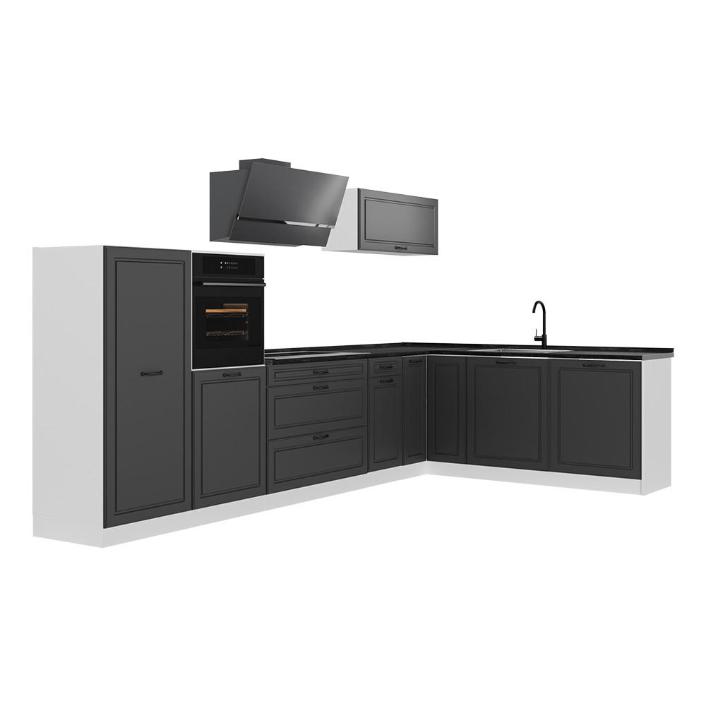 Vicco Eckküche Anthrazit, Weiß 347x143x46 cm
