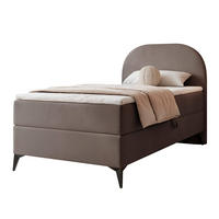 BOXBETT NOELIA 100/200 cm Öffnung links, mit Matratze, Braun - Braun, Holzwerkstoff/Textil (100/200cm) - Idohome