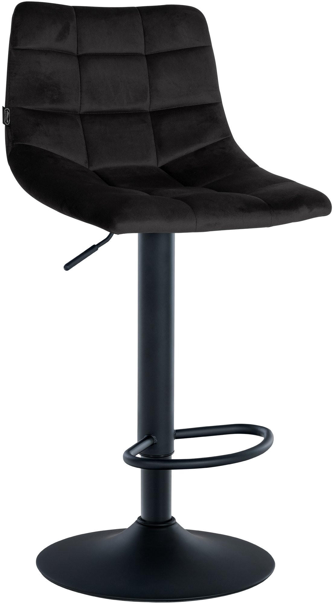 BARHOCKER Samt schwarz - Schwarz, Textil/Metall (43/87/46.5cm) - CLP