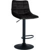 BARHOCKER Samt schwarz - Schwarz, Textil/Metall (43/87/46.5cm) - CLP