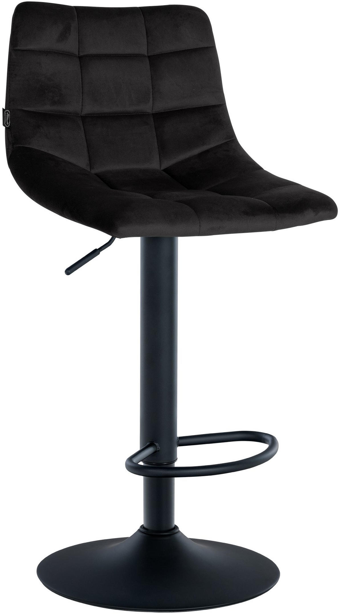 BARHOCKER 2er Set Samt schwarz - Schwarz, Textil/Metall (43/87/46.5cm) - CLP