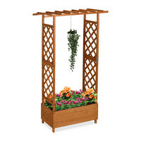 PFLANZKASTEN - Hellbraun, Holz/Textil (110/183/44cm) - Relaxdays