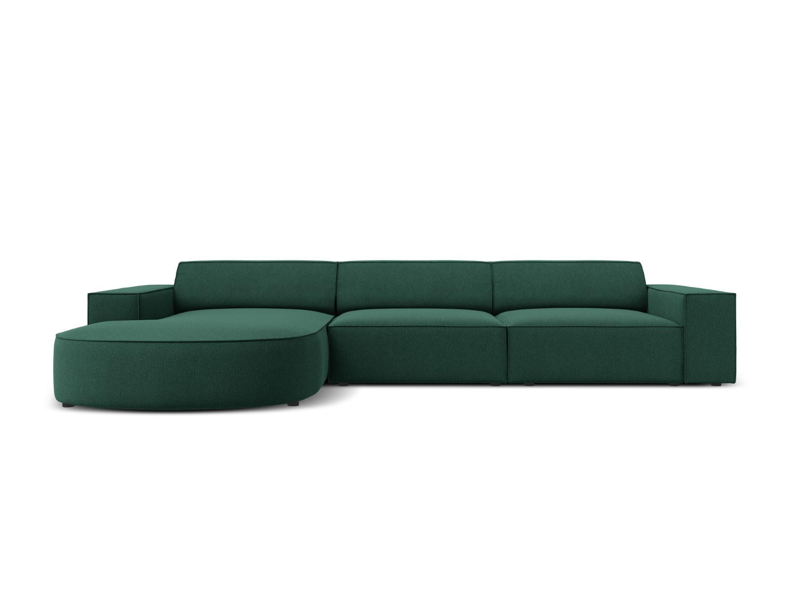 ECKSOFA links Jodie aus strukturiertem Stoff grün 4 Sitzplätze - Grün, Textil (166/284cm) - Micadoni
