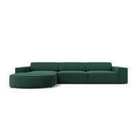 ECKSOFA links Jodie aus strukturiertem Stoff grün 4 Sitzplätze - Grün, Textil (166/284cm) - Micadoni