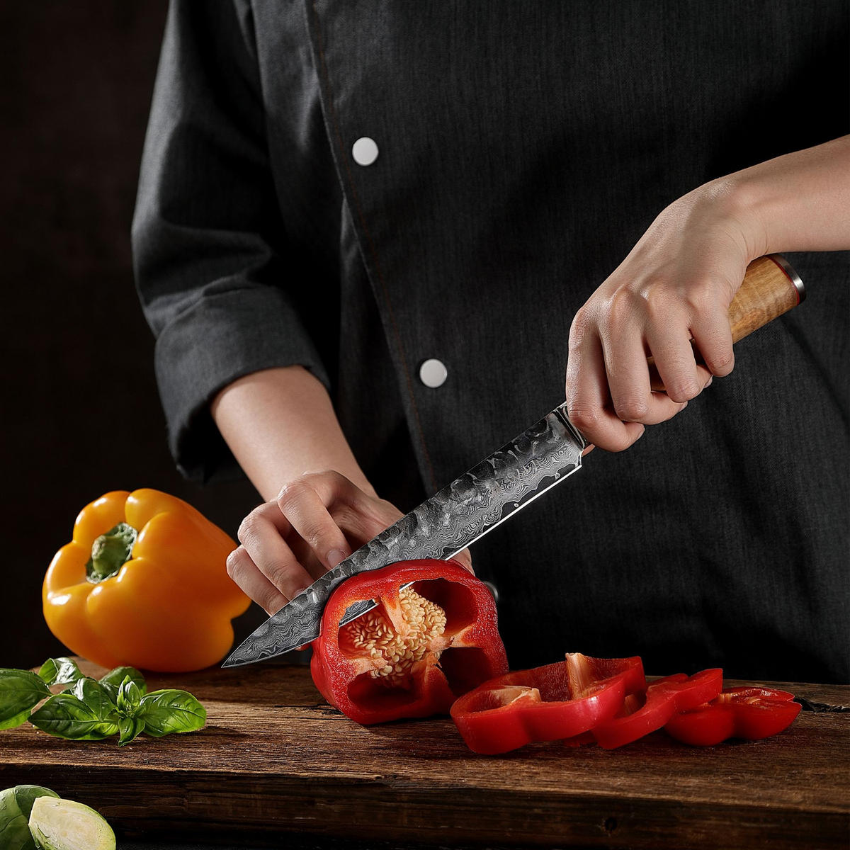 TRANCHIERMESSER 20 cm - Braun, Holz/Metall (34cm) - Wakoli