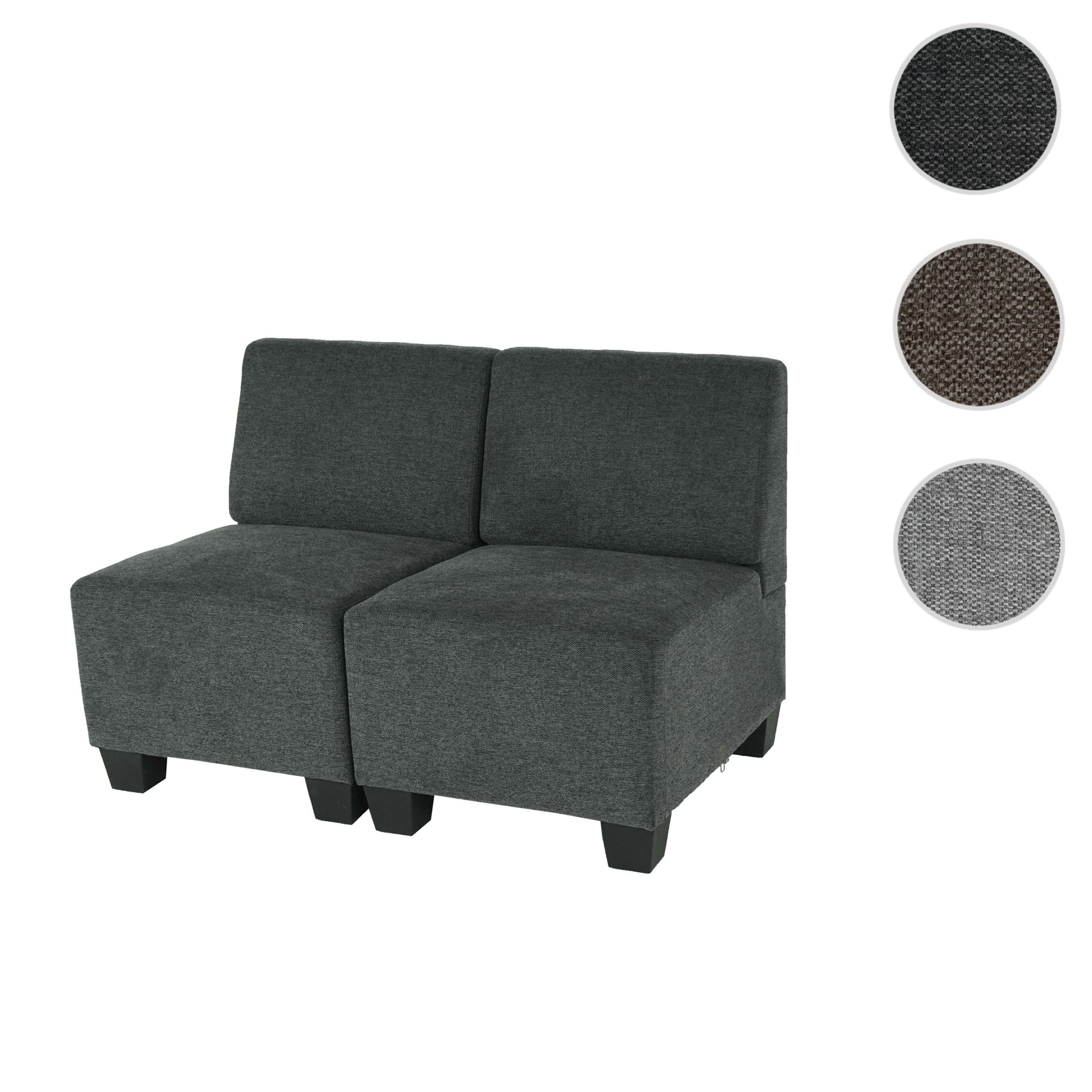 2-SITZER SOFA COUCH MODULAR Anthrazit - Anthrazit, Textil (114/76/72cm) - MCW