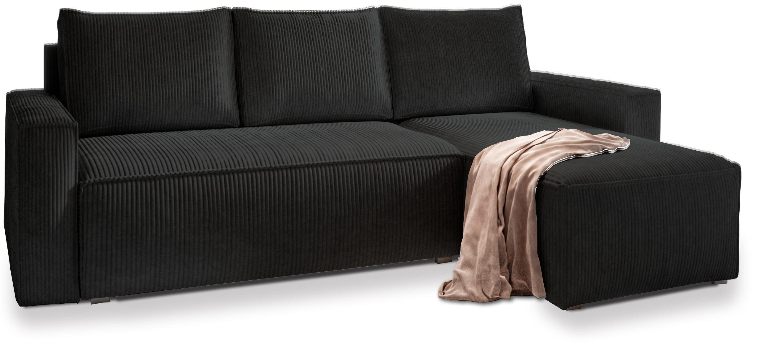 Masseno Ecksofa Schwarz 232x140 cm