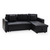 ECKSOFA CLARK Schwarz 3 Plätze - Schwarz, Kunststoff (225/146cm) - Happy Garden