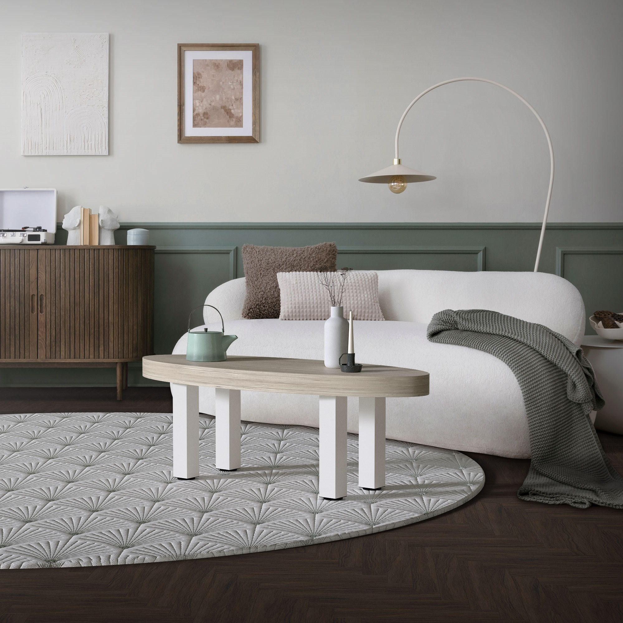 TISCHBEINE 4er Set I-Design H:42 cm Weiß 8x8 cm - Weiß, Metall (8/42/8cm) - ML-DESIGN