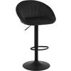 BARHOCKER mit Rückenlehne, Samt, Schwarz - Schwarz, Textil/Metall (53/83/45cm) - Woltu