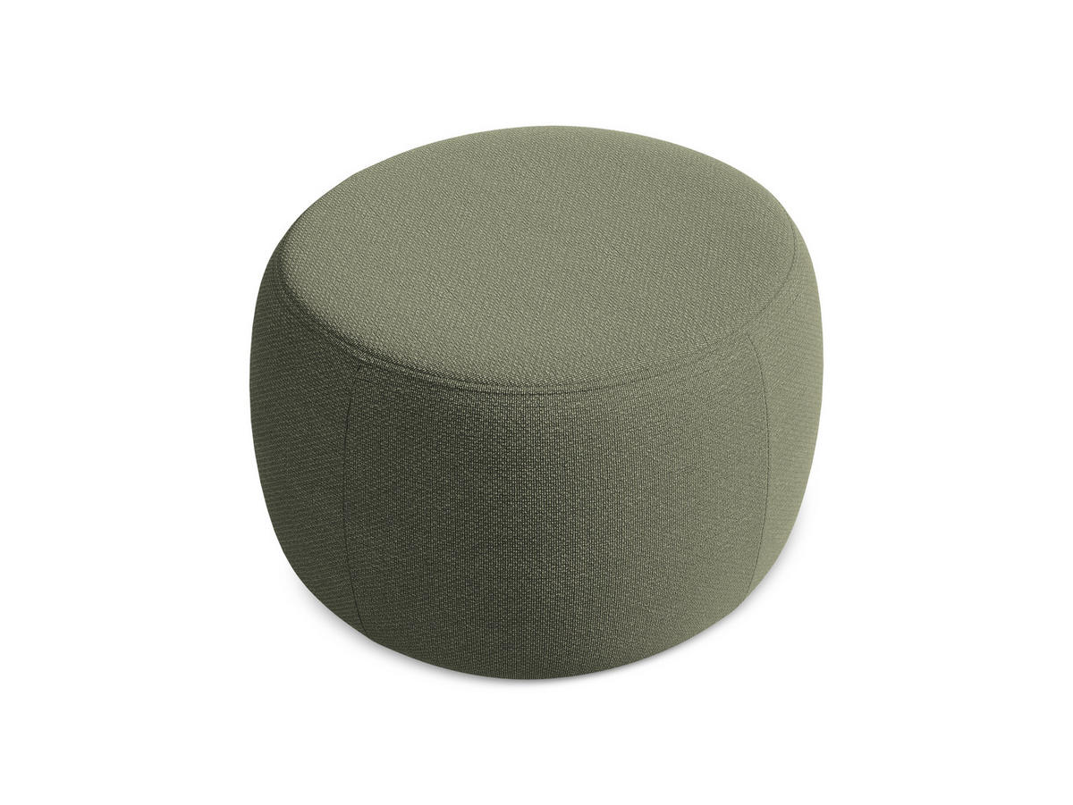 POUF Bouclé Stoff Grün - Blau/Schwarz, Kunststoff/Textil (76/44/67cm) - Makamii