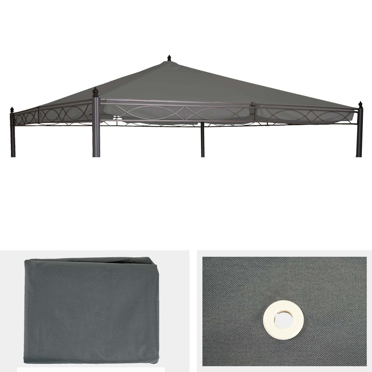ERSATZBEZUG DACH FÜR PERGOLA CALPE Grau - Grau, Textil (380/1/380cm) - MCW