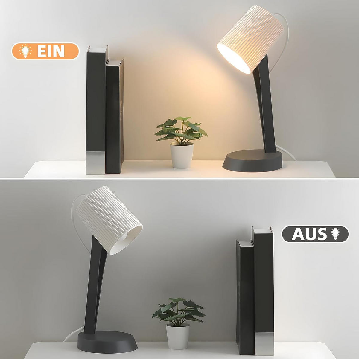 TISCHLEUCHTE VYTH 37.4/19.5/14 cm（2er-set） - Dunkelgrau, Metall (14/37.4/19.5cm) - ZMH