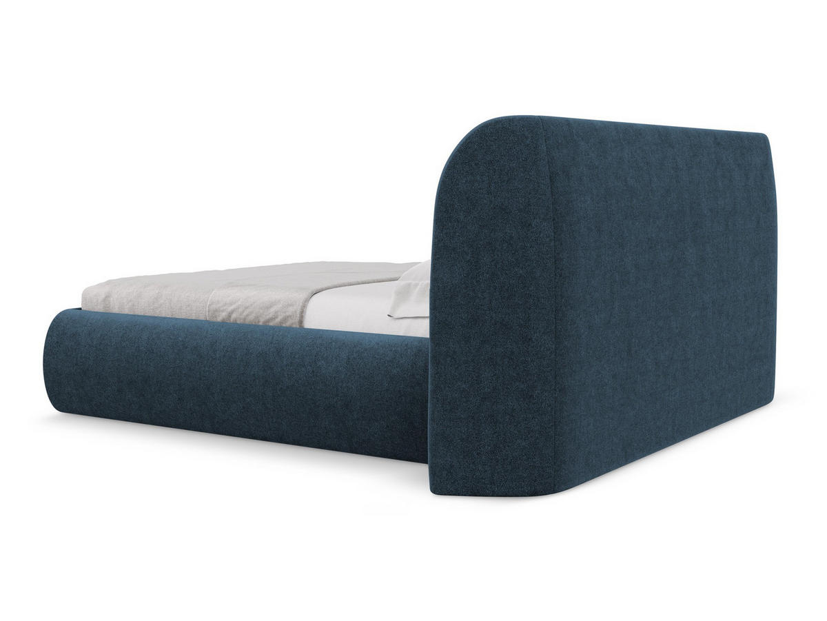 POLSTERBETT mit Bettkasten und Lattenrost 210x215 Blau - Blau/Schwarz, Kunststoff/Textil (160/200cm) - Makamii