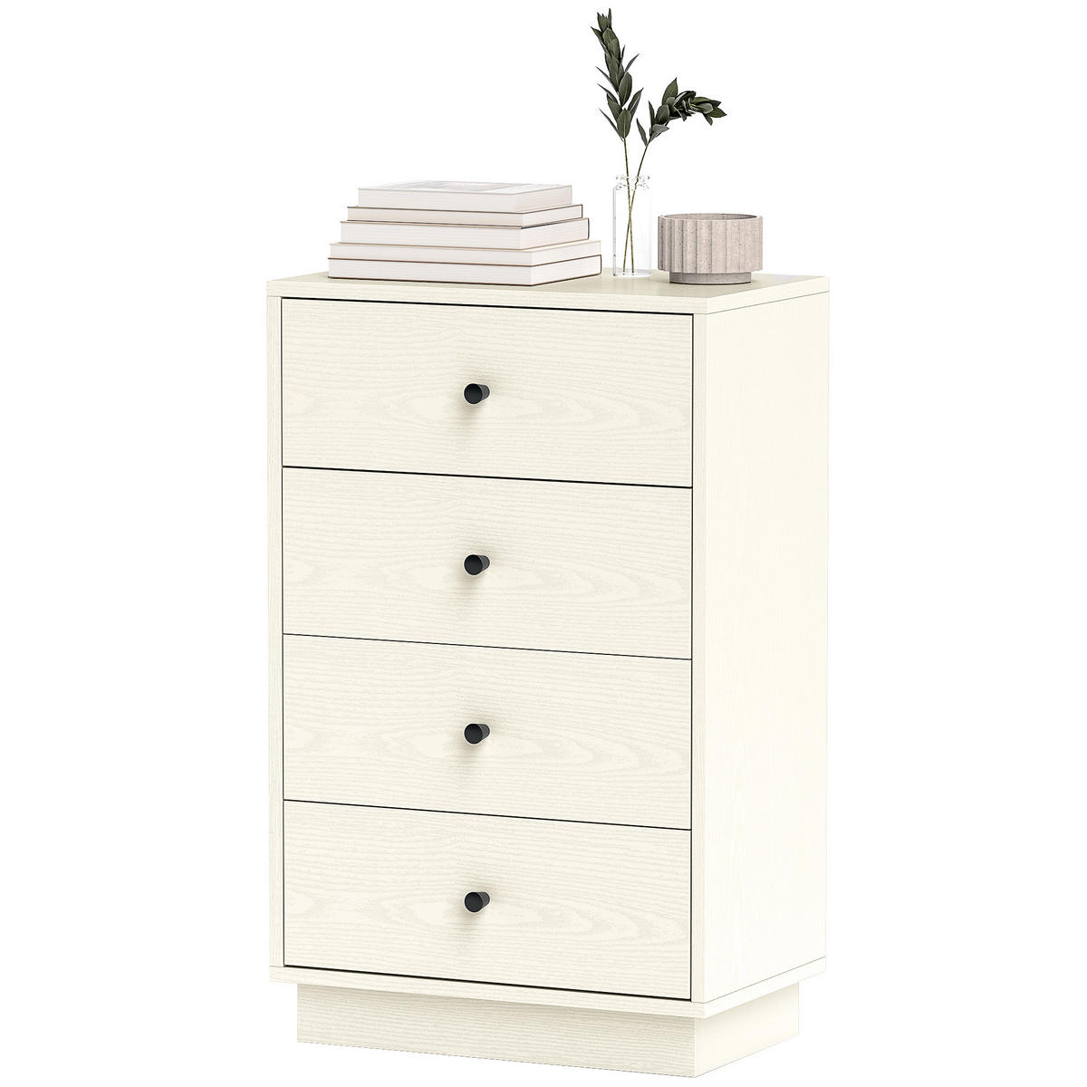 KOMMODE Creme 47/29/75 cm - Creme/Schwarz, Holzwerkstoff (29/75/47cm) - PANGIVO