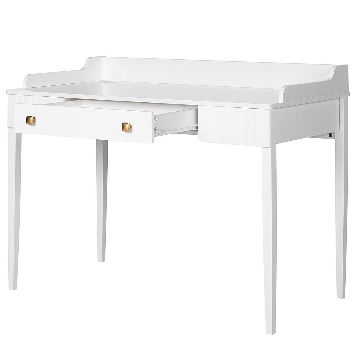 SCHREIBTISCH - Weiß Hochglanz, Holz/Holzwerkstoff (60/110/85cm) - home24