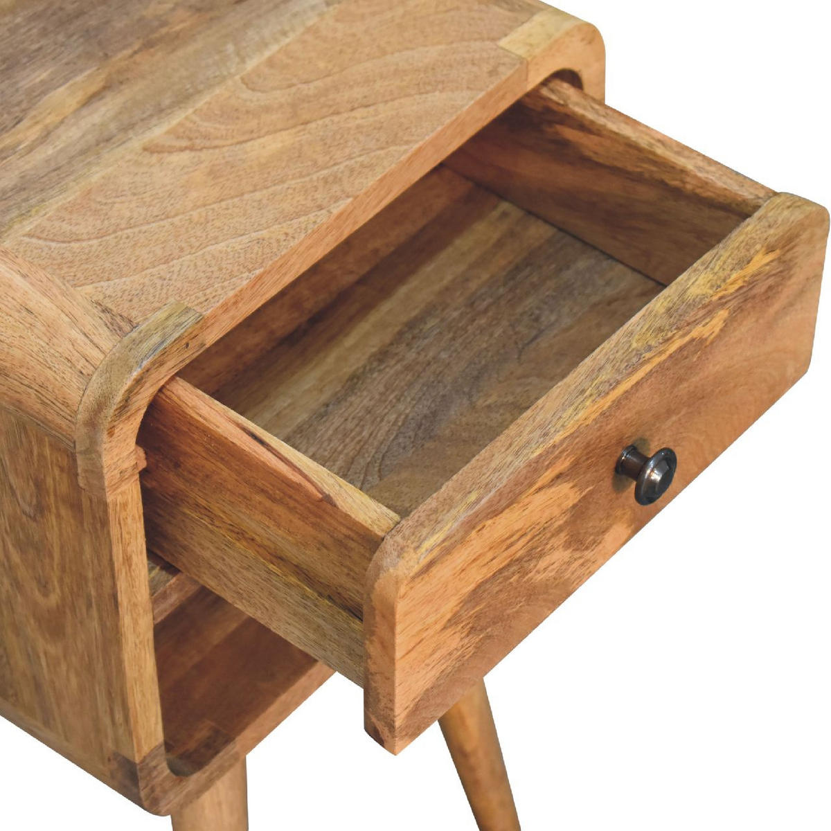 NACHTTISCH mit einer Schublade - Eichefarben/Messingfarben, Holz/Metall (30/55/30cm) - Artisan Furniture