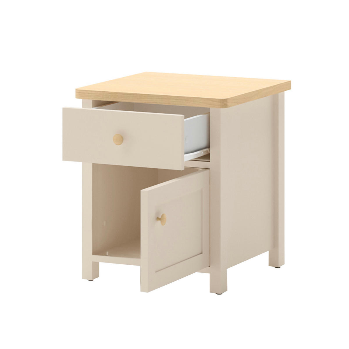 NACHTTISCH STORY 7 - Eichefarben/Beige, Holzwerkstoff (45/51/42cm) - Meblini