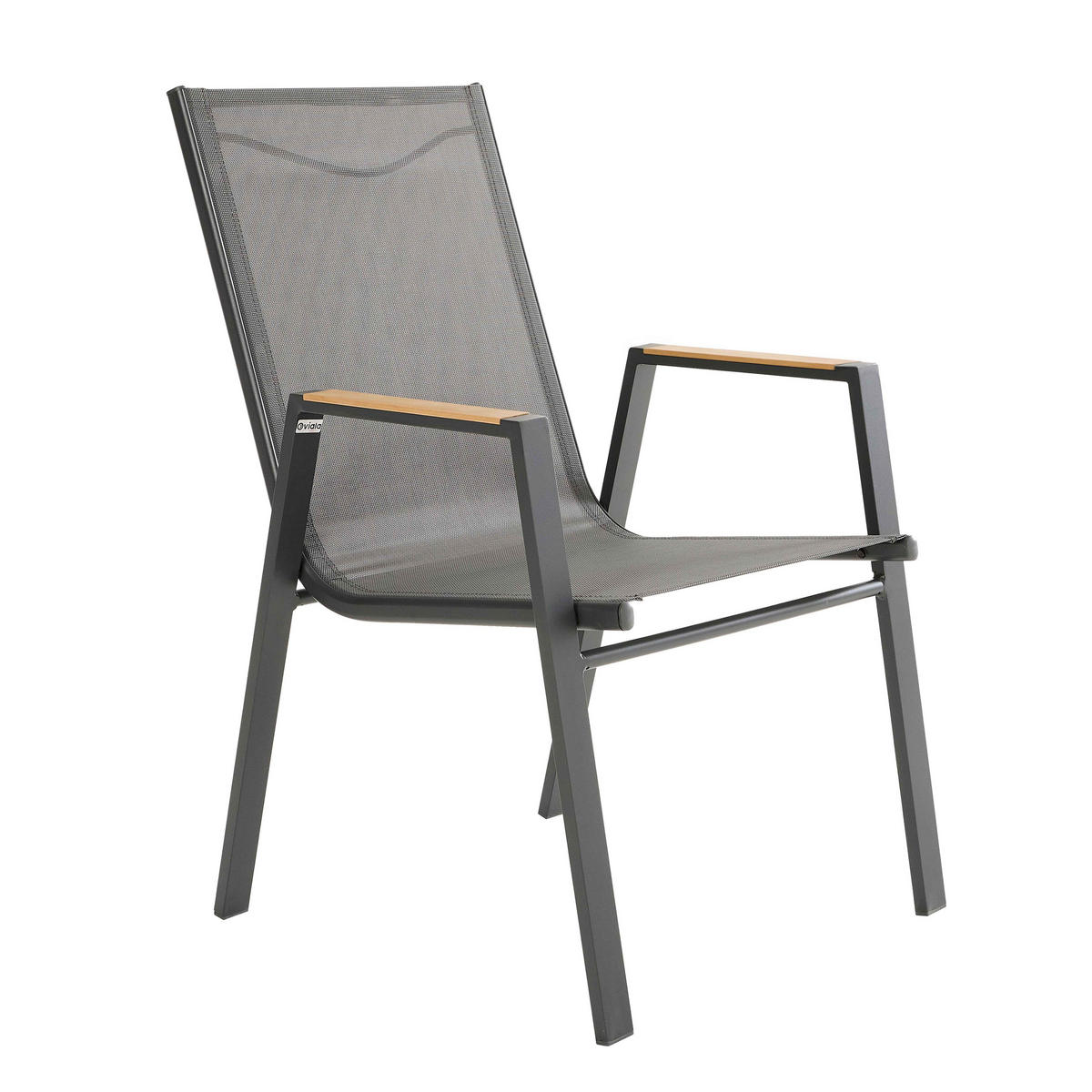 GARTENSTÜHLE 2-tlg., Grau - Grau, Textil (66/94/56cm) - Oviala