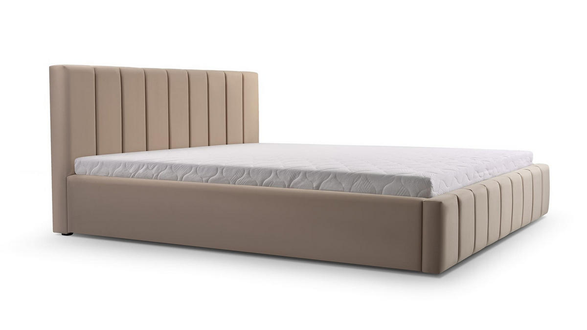 POLSTERBETT Bett 01 - 140x200 - Rabbit - Cappuccino, Holz/Textil (140/200cm) - Möblo