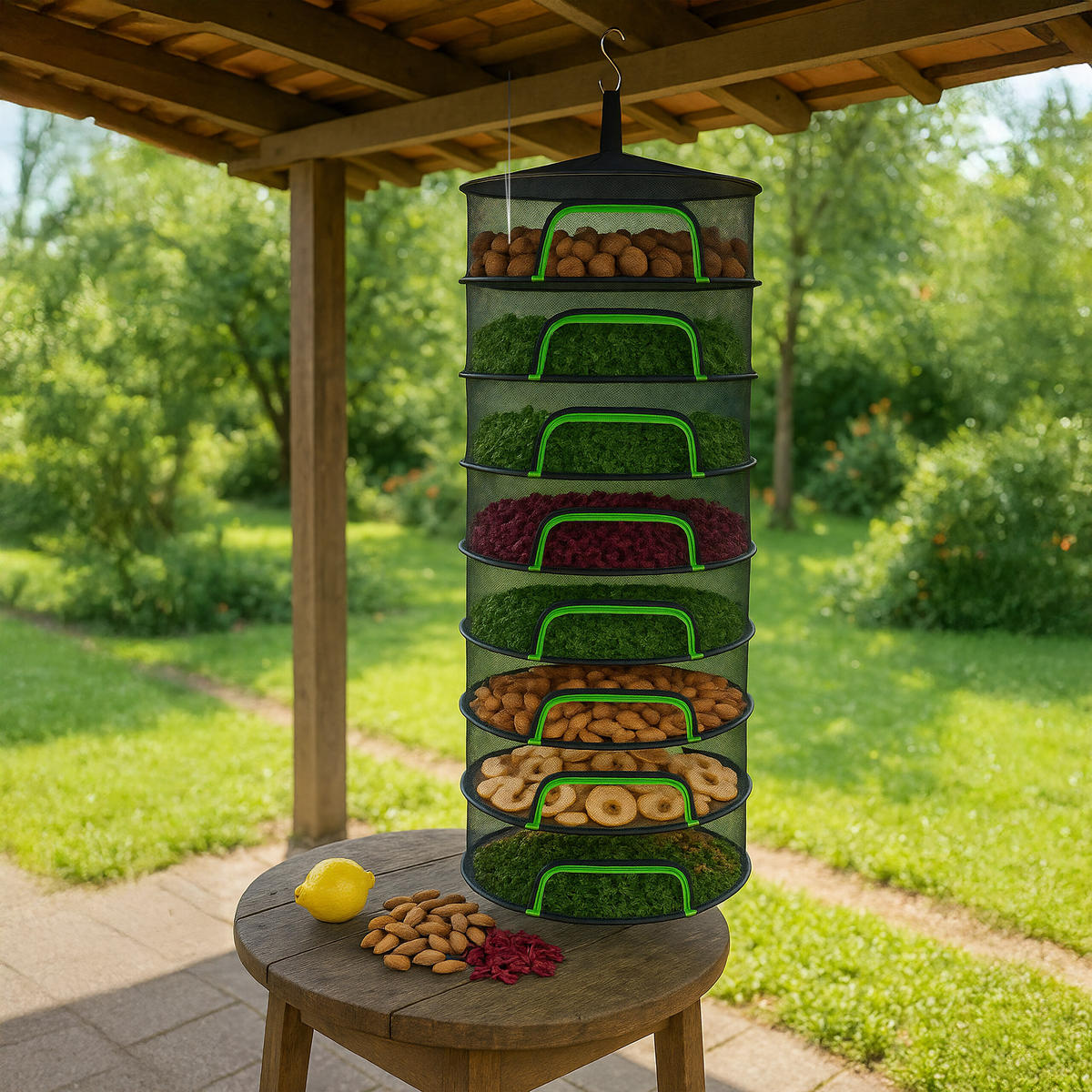 TROCKENNETZ - Schwarz, Textil/Metall (60/160/60cm) - Relaxdays