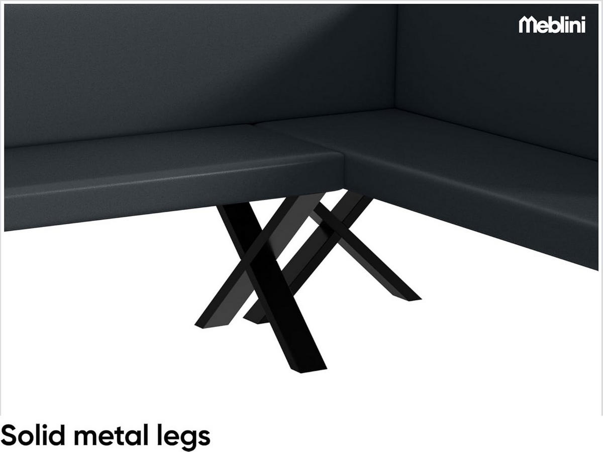 ECKBANK TONI_X - Dunkelgrau, Leder (142/196cm) - Meblini