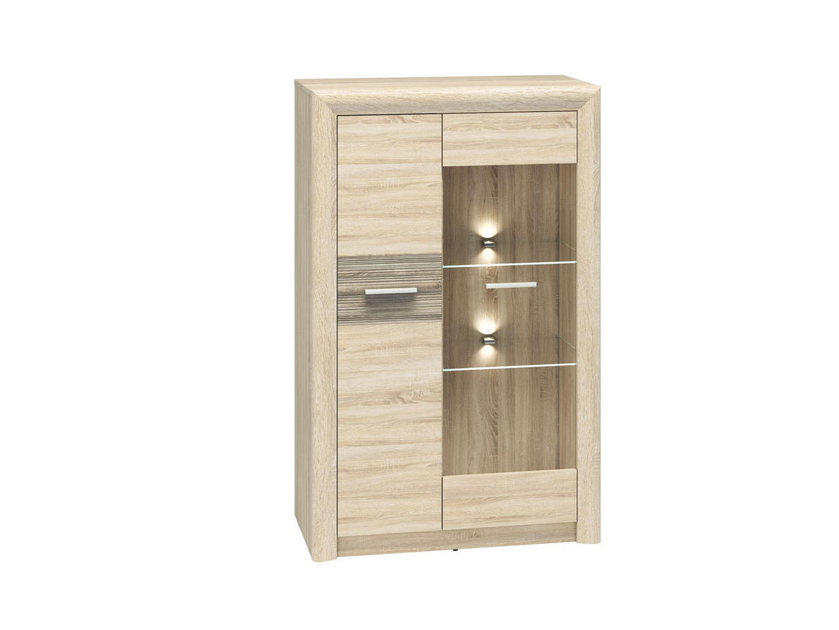 WOHNZIMMER Set 4-tlg. – Castel – Eichefarben / Sonoma Eiche - Eichefarben/Sonoma Eiche, Holzwerkstoff (85/201/43cm) - hi-markt