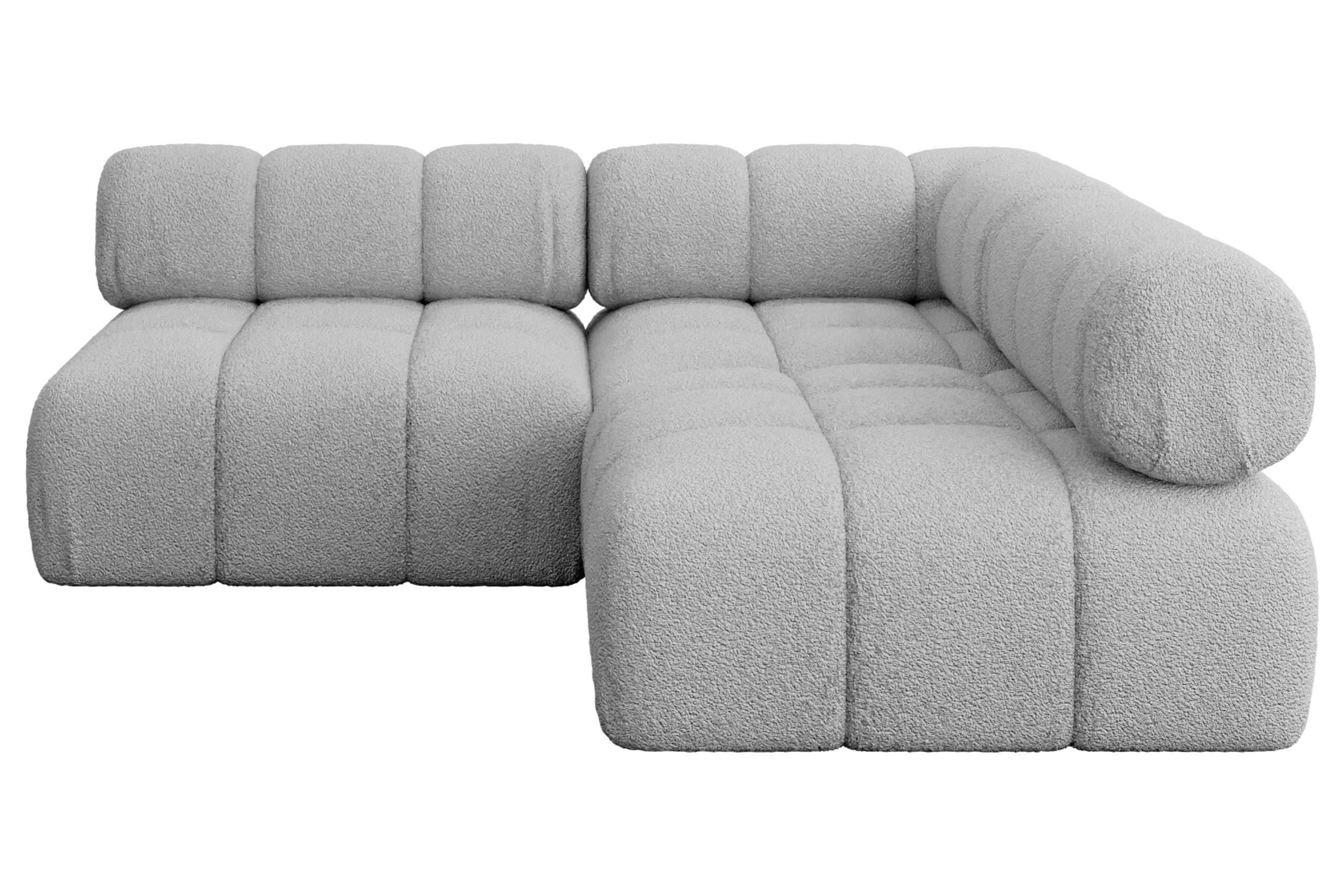 ECKSOFA modulares Sofa Samaro-L1 - 190x190x70 cm Hellgrau Bouclé - Hellgrau, Holzwerkstoff/Textil (190/190cm) - ALTDECOR