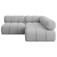 ECKSOFA modulares Sofa Samaro-L1 - 190x190x70 cm Hellgrau Bouclé - Hellgrau, Holzwerkstoff/Textil (190/190cm) - ALTDECOR