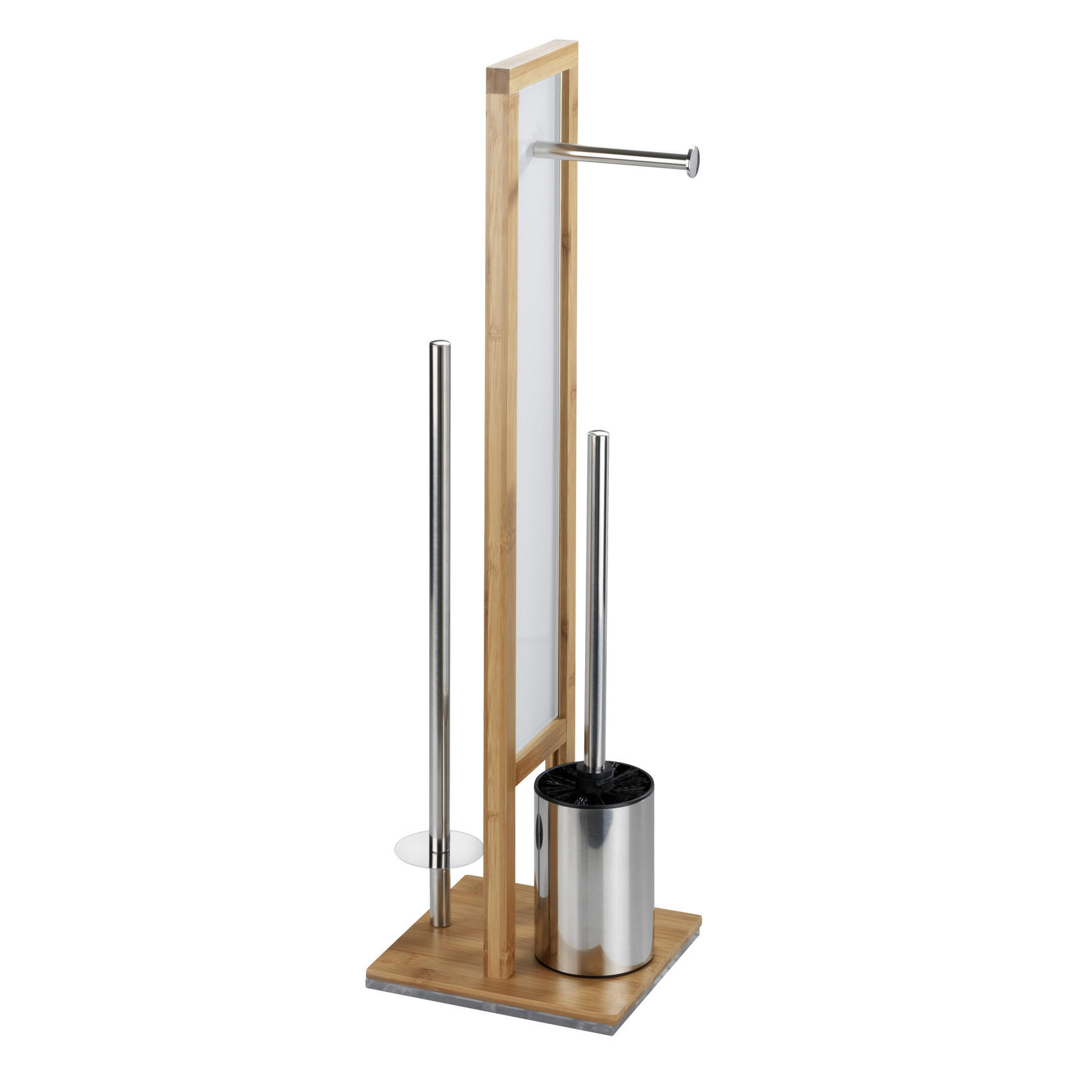 WC-GARNITUR 3in1 Rivalta 23/18/70 cm - Silberfarben, Naturmaterialen (18/70/23cm) - Wenko