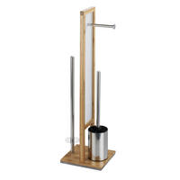 WC-GARNITUR 3in1 Rivalta 23/18/70 cm - Silberfarben, Naturmaterialen (18/70/23cm) - Wenko