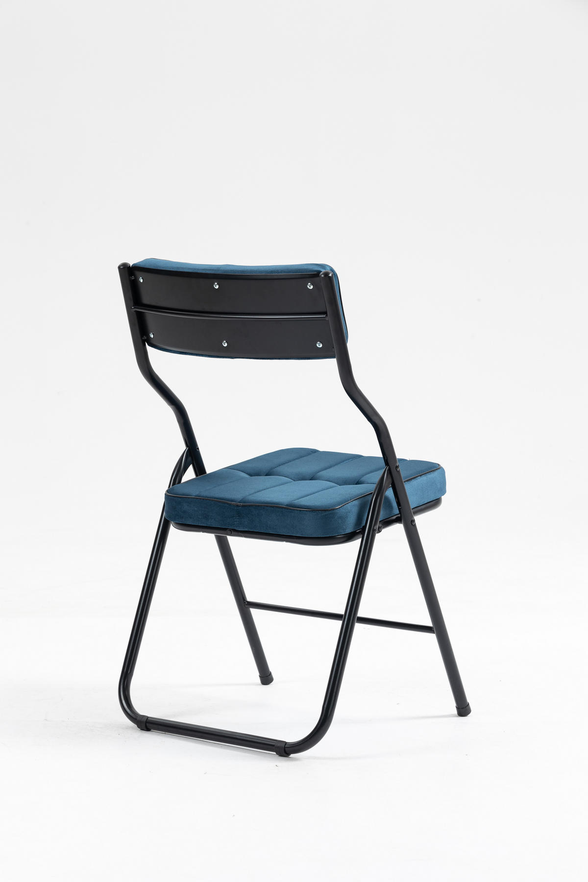 KLAPPSTUHL DE-36266 2er-Set mit gepolstertem Sitz Blau - Blau, Metall (47/80/46cm) - ComfortXL