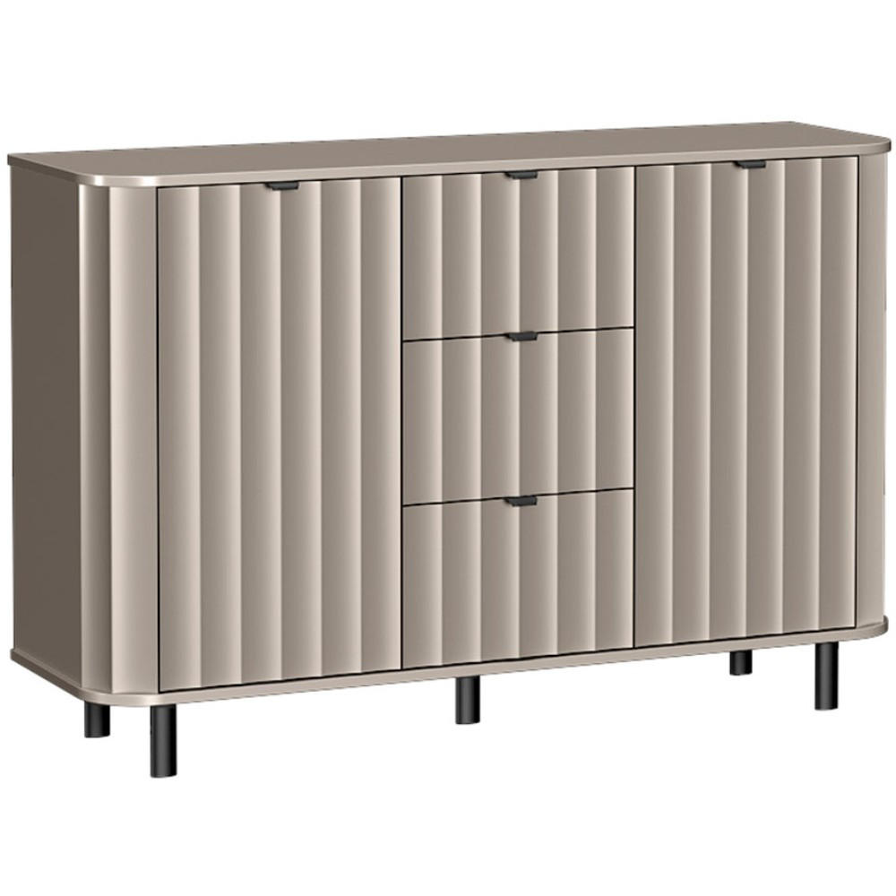 KOMMODE Nevada mit drei Schubladen 138 cm Taupe - Taupe/Schwarz, Holzwerkstoff/Metall (138/91/41cm) - Beautysofa