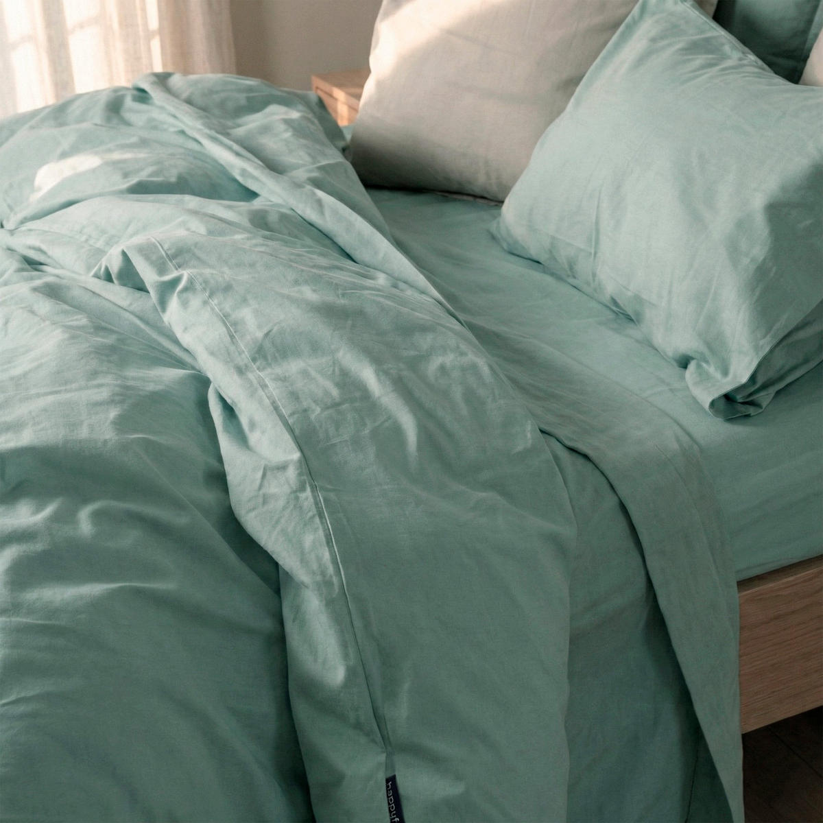 BETTBEZUG Basic Minze 135/140x200 cm (Standardgrösse) - Mintgrün, Textil (140/200cm) - Happy Friday