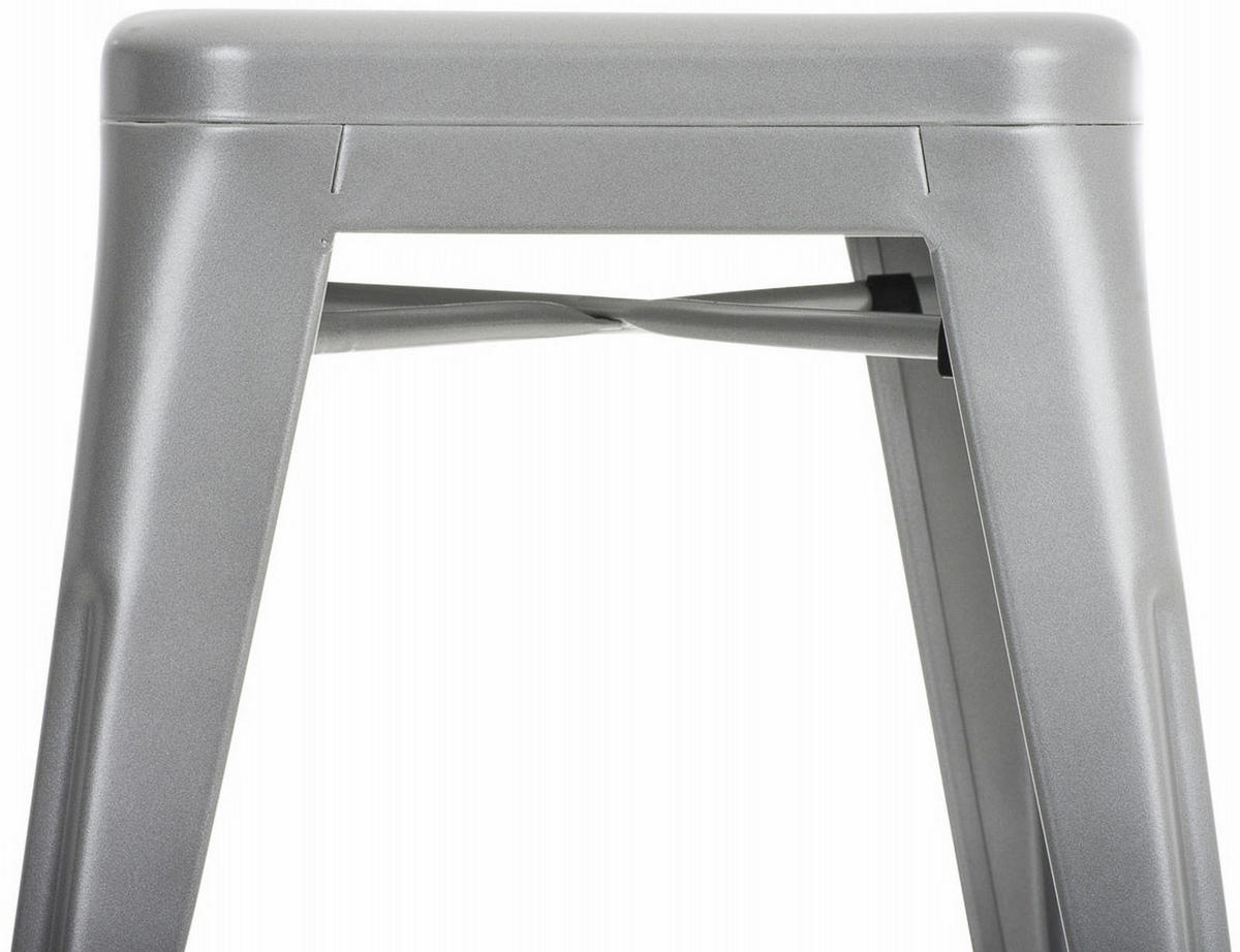 SITZHOCKER 4er Set Arvida silber - Grau, Metall (40/46/40cm) - TPFLiving