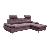 ECKSOFA mit Schlaffunktion und Bettkasten, Brego-Stoff - Chromfarben/Rot, Textil/Metall (177/274cm) - ed exciting design