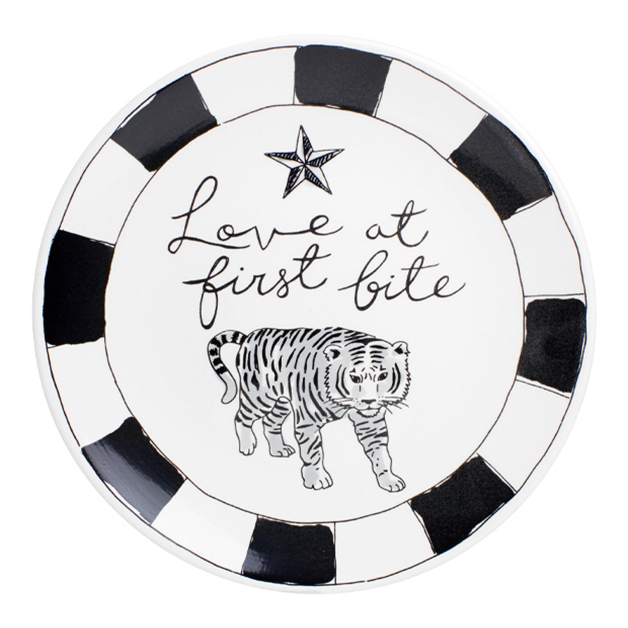 FRÜHSTÜCKSTELLER Liebe auf den ersten Biss in Schwarz - 22cm - Multicolor, Keramik (21.8/21.8/2.5cm) - Blond Amsterdam