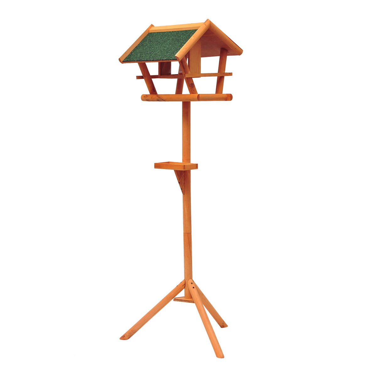 VOGELFUTTERSTATION DE-17837 mit Plattform & Nistkasten Natur - Braun, Holz (37.5/42/44cm) - ComfortXL