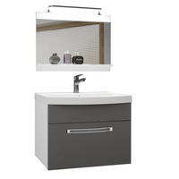 BADMÖBEL Badezimmer Grau, Matt - Grau, Holz (60/51/40cm) - B BELINI GROUP