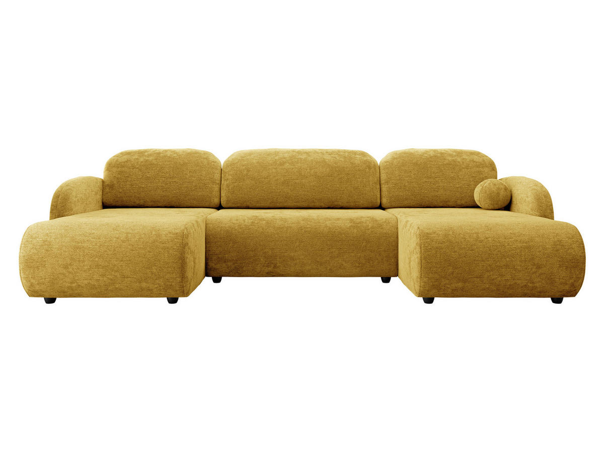 WOHNLANDSCHAFT Dream U - Schwarz/Rosa, Holz/Kunststoff (318/88/160cm) - MIRJAN24
