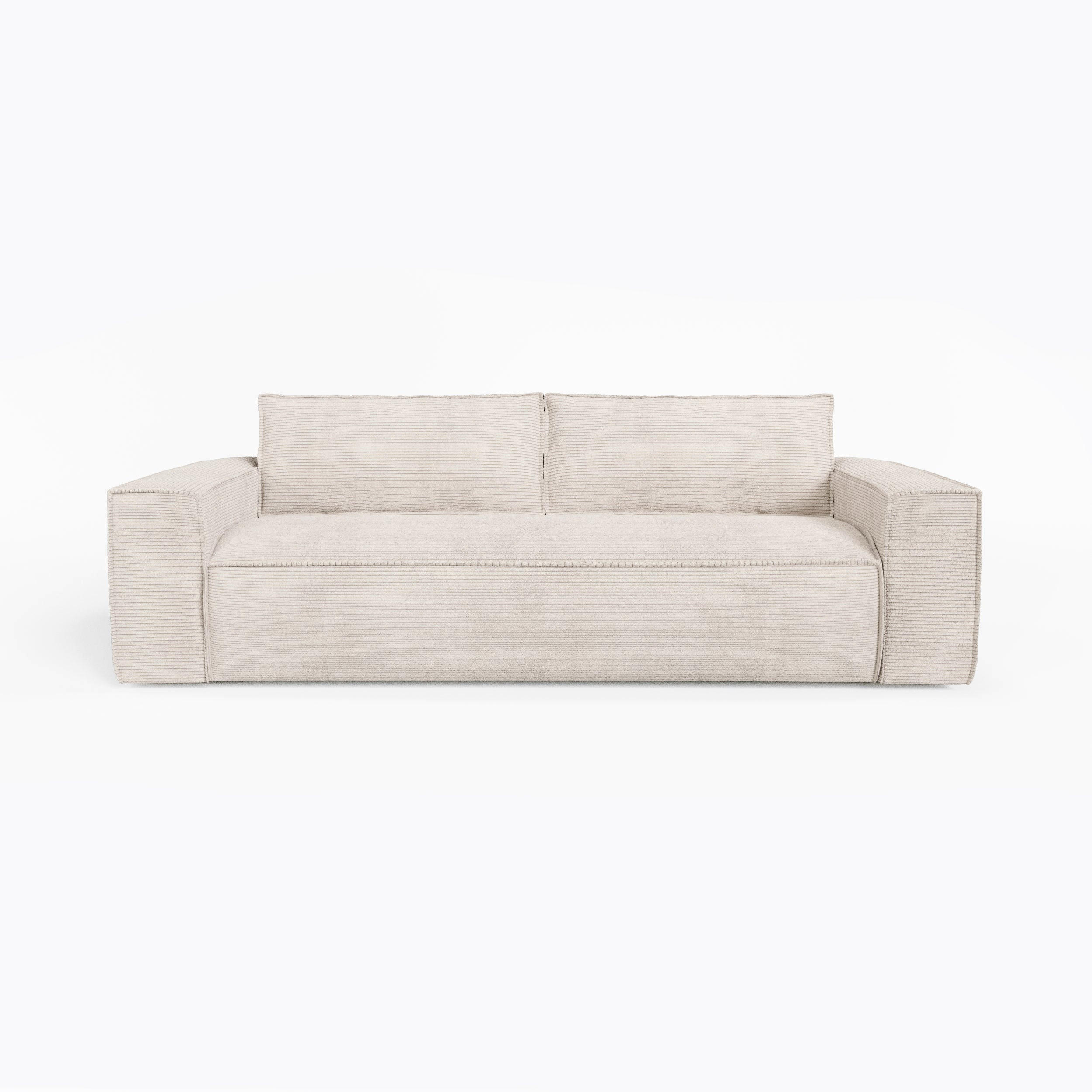 EXPRESS-SOFA umwandelbar Matratze Dunlopillo 160cm Velours côtelé Creme 234cm - Creme, Textil (234/90/100cm) - Sia Home