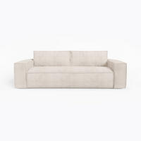 EXPRESS-SOFA umwandelbar Matratze Dunlopillo 160cm Velours côtelé Creme 234cm - Creme, Textil (234/90/100cm) - Sia Home