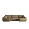 ECKSOFA Mit Schlaffunktion Und Bettkasten U-form CAPRI Verita Hellbraun - Hellbraun, Holz/Textil (145/362cm) - Kaiser Möbel